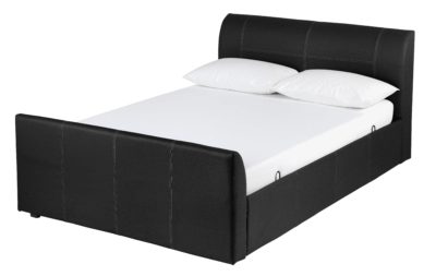 Collection - Enrique Black Ottoman - Bed Frame - Kingsize